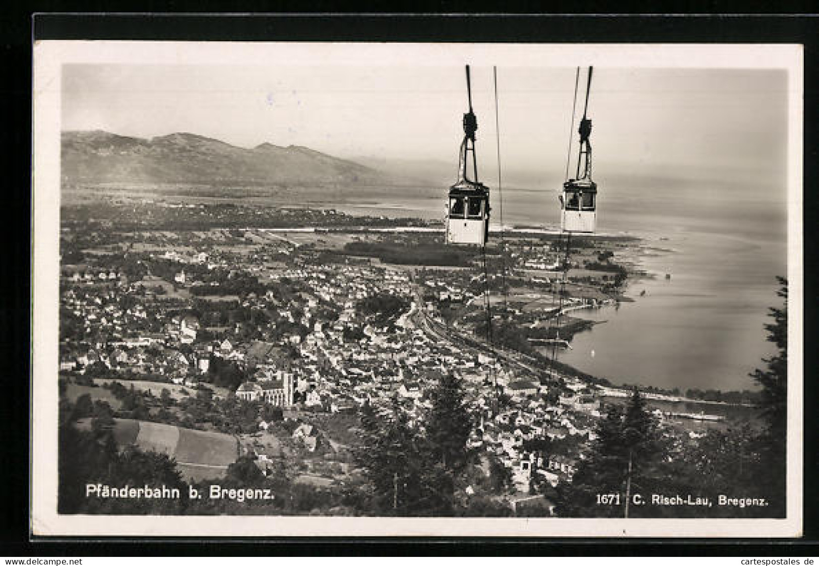 AK Bregenz, Pfänderbahn Mit Ortsansicht  - Funicular Railway