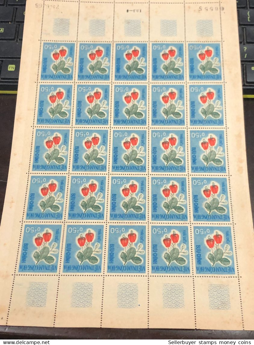 Vietnam South Sheet Stamps Before 1975(0$50 Fruits  1967) 1 Pcs25 Stamps Quality Good - Viêt-Nam