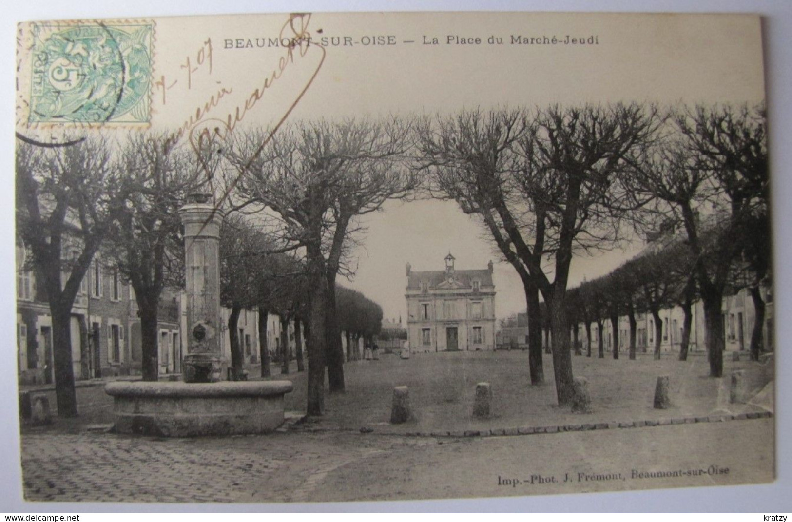 FRANCE - VAL D'OISE - BEAUMONT-sur-OISE - La Place Du Marché-Jeudi - 1907 - Beaumont Sur Oise