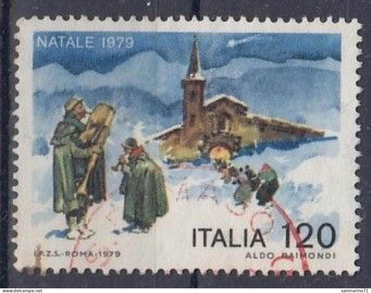 ITALY 1678,used,falc Hinged,Christmas 1979 - 1971-80: Oblitérés