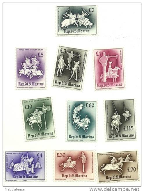 1963 - San Marino 632/41 Tornei    ++++++ - Unused Stamps