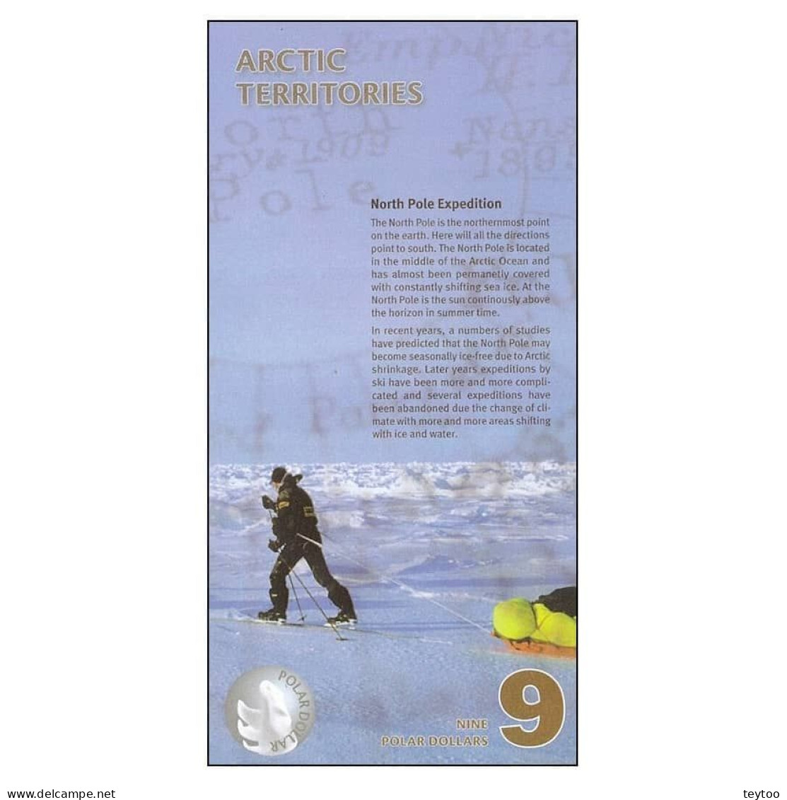 C0025# Territorios Árticos 2011 [BLL] 9 Dólar Polar (SC) - Specimen