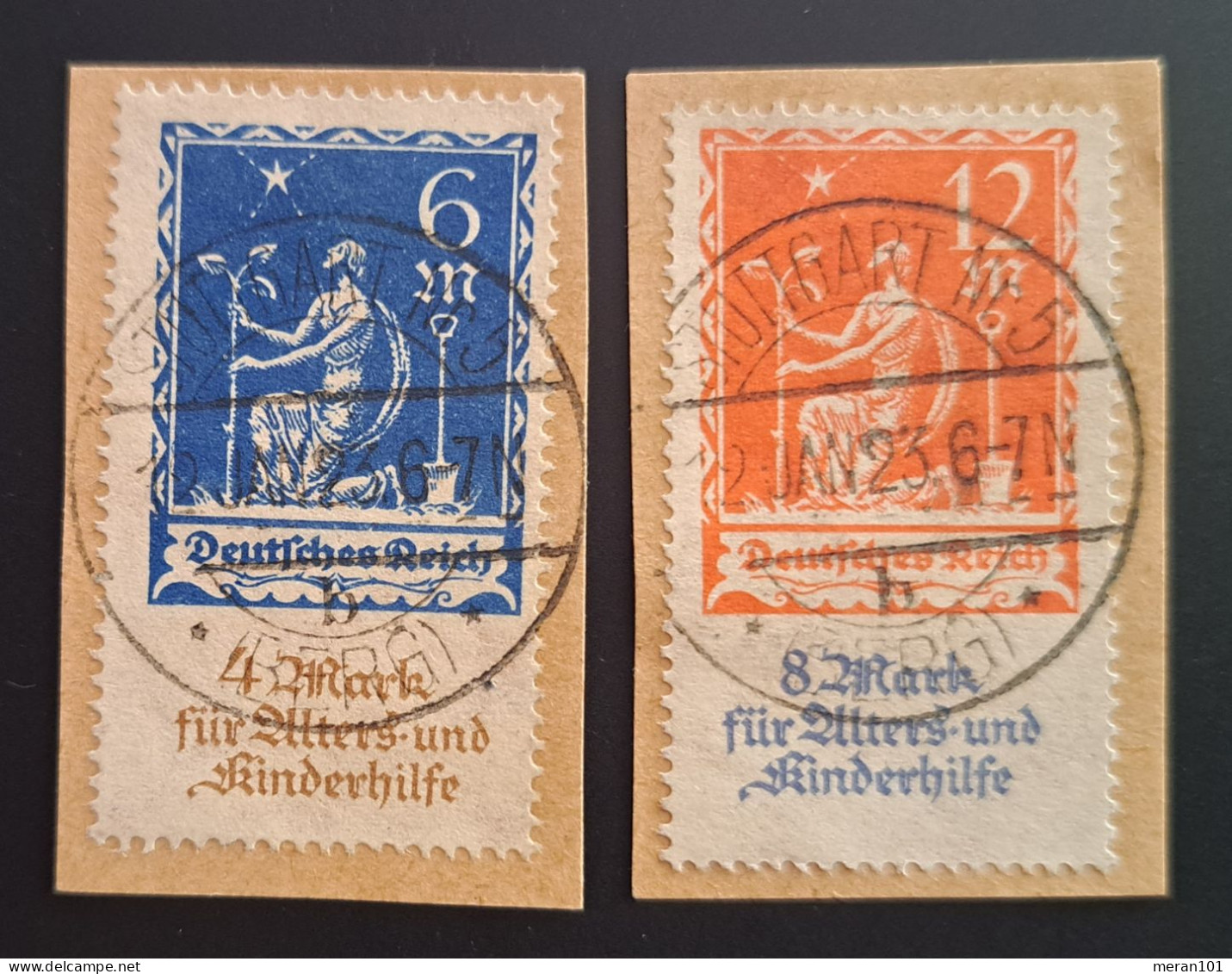 Deutsches Reich 1922, Briefstück Mi 233-34 Gestempelt, Geprüft - Used Stamps