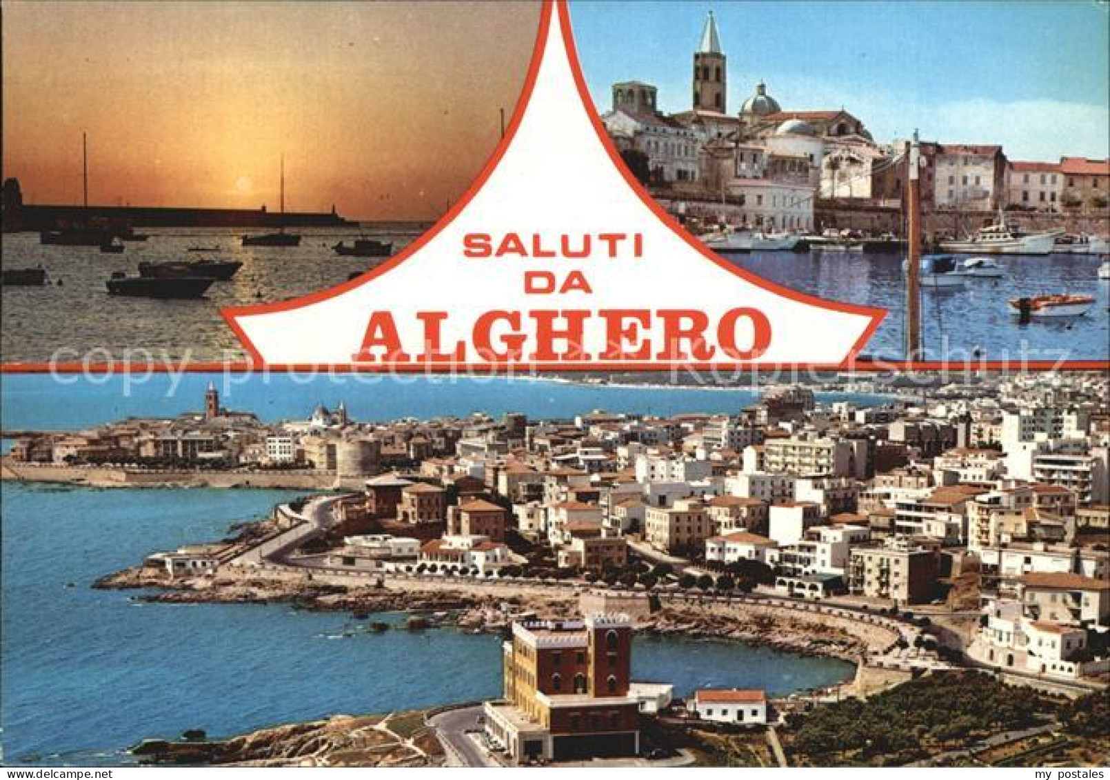 72513382 Alghero Fliegeraufnahme Hafen Alghero - Autres & Non Classés