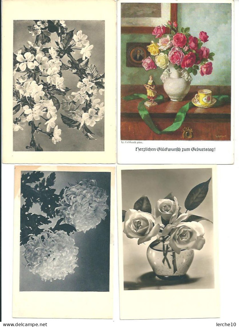 4 Alte Blumenkarten    (1) - Fleurs