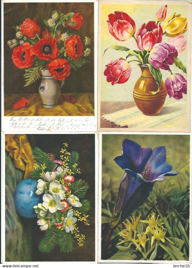 4 Alte Blumenkarten    (2) - Fleurs