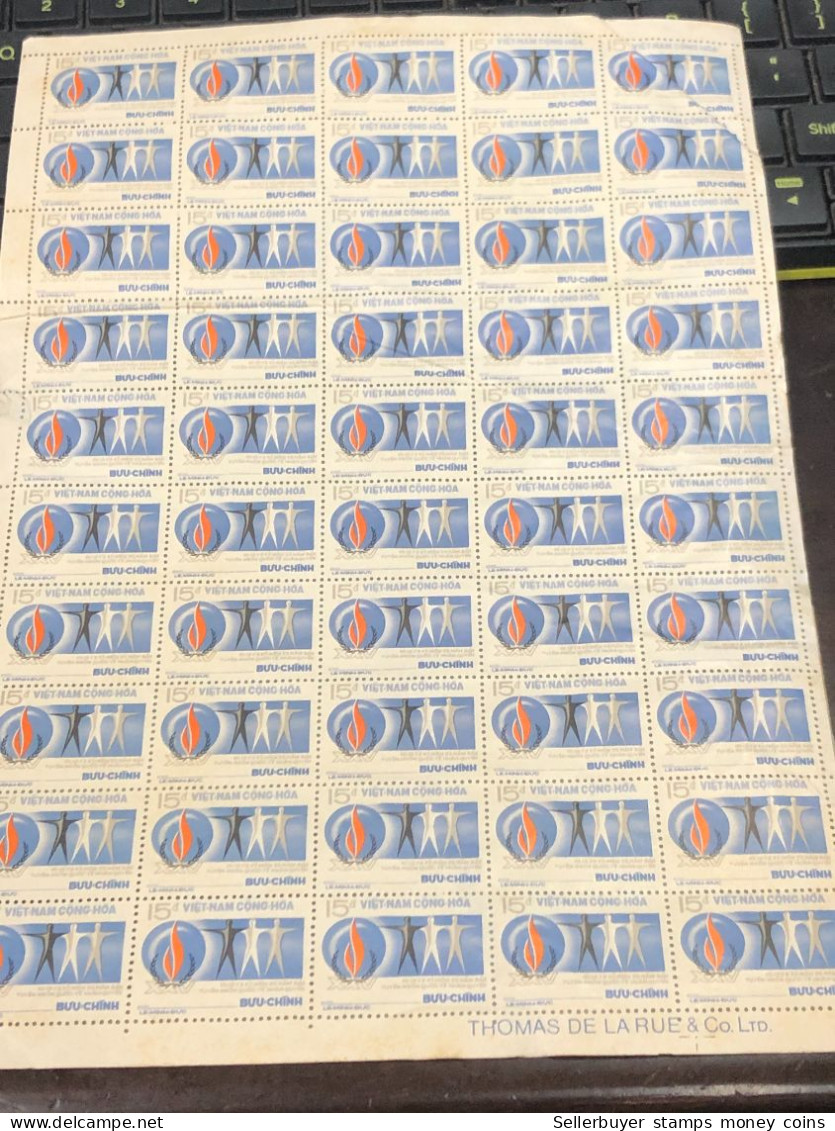 Vietnam South Sheet Stamps Before 1975(15$ Anndes Droits De 1 Honime 1973) 1 Pcs 50 Stamps Quality Good - Vietnam