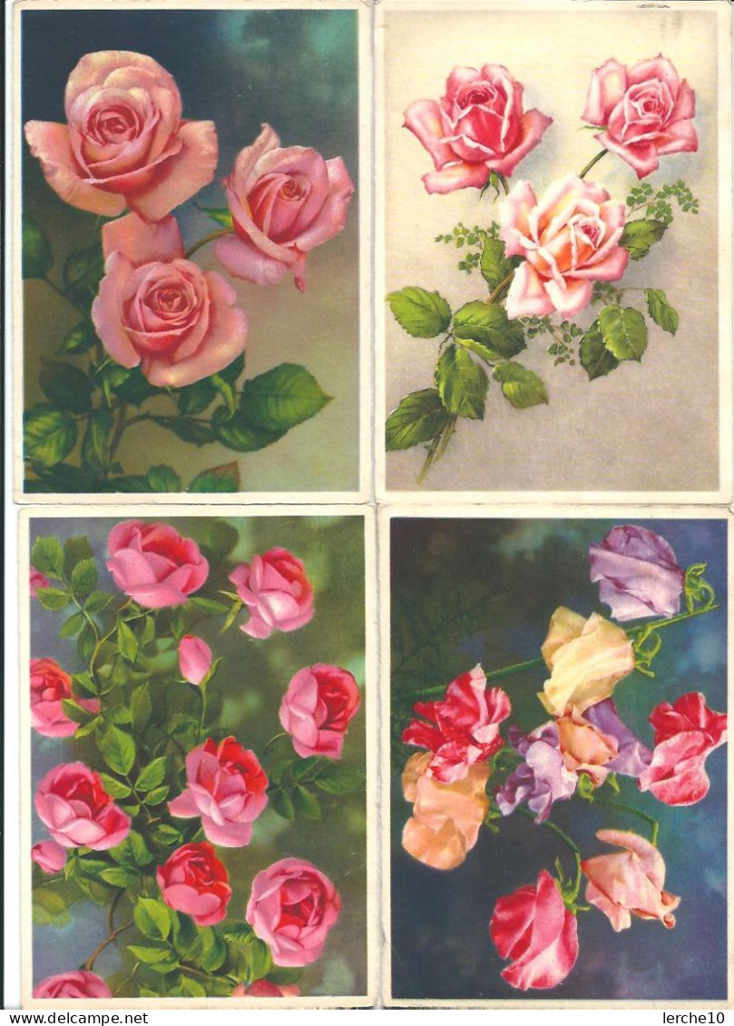 4 Alte Blumenkarten    (6) - Fleurs