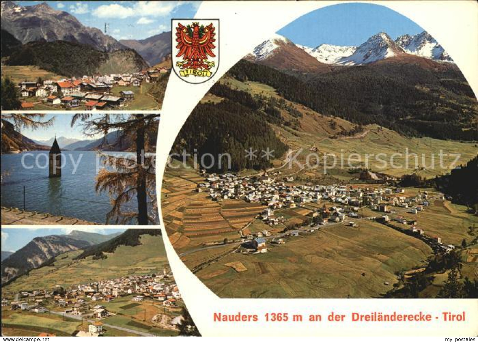 72512825 Nauders Tirol Panorama Versunkene Kirche Fliegeraufnahme Nauders - Other & Unclassified