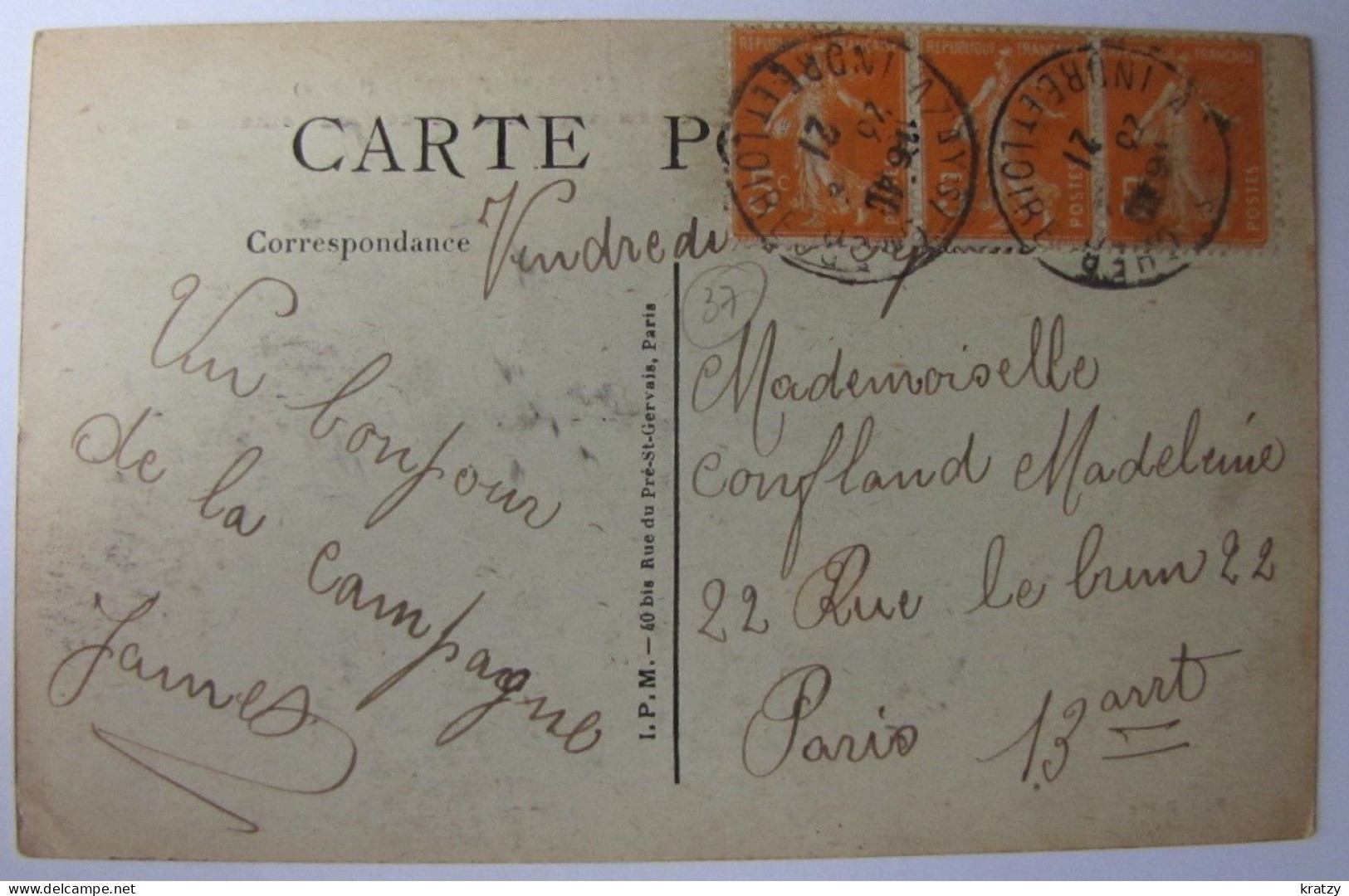 FRANCE - INDRE ET LOIRE - MONTLOUIS - Ville Beauregard Et Place Courtemanche - 1921 - Other & Unclassified