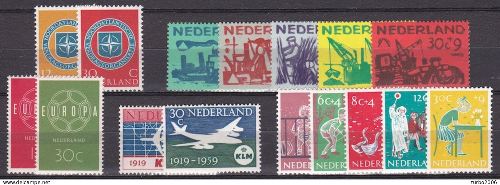 Nederland 1959 Complete Postfrisse Jaargang NVPH 720 / 735 - Full Years