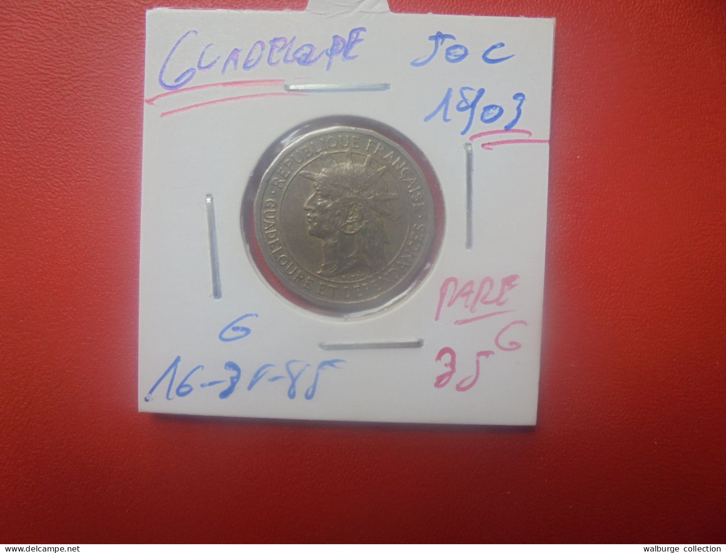 GUADELOUPE 50 Centimes 1903 RARE ! (A.2) - Guadeloupe En Martinique