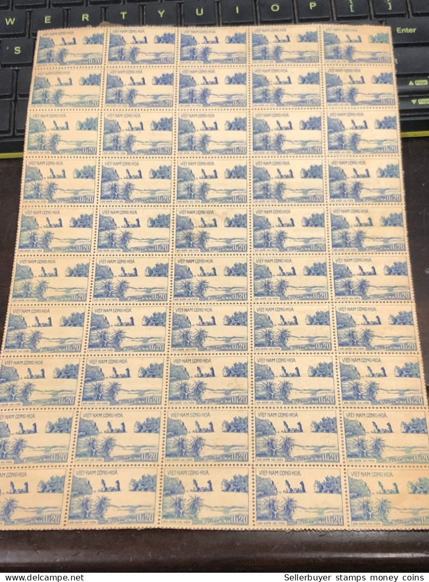 Vietnam South Sheet Stamps Before 1975(0$20 Plage Ha Tien 1964) 1 Pcs 50 Stamps Quality Good - Viêt-Nam