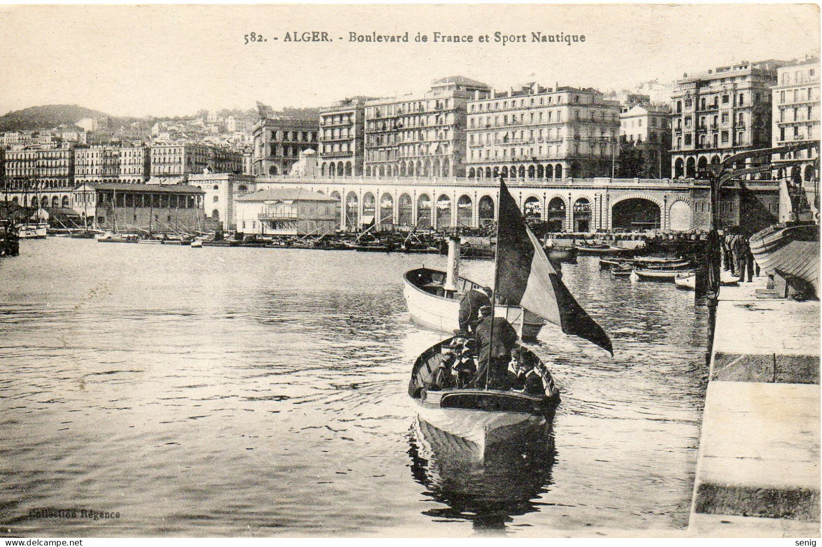 ALGERIE - ALGER - 582 - Boulevard De France Et Sport Nautique - Collection Régence  (Leroux) - - Algiers