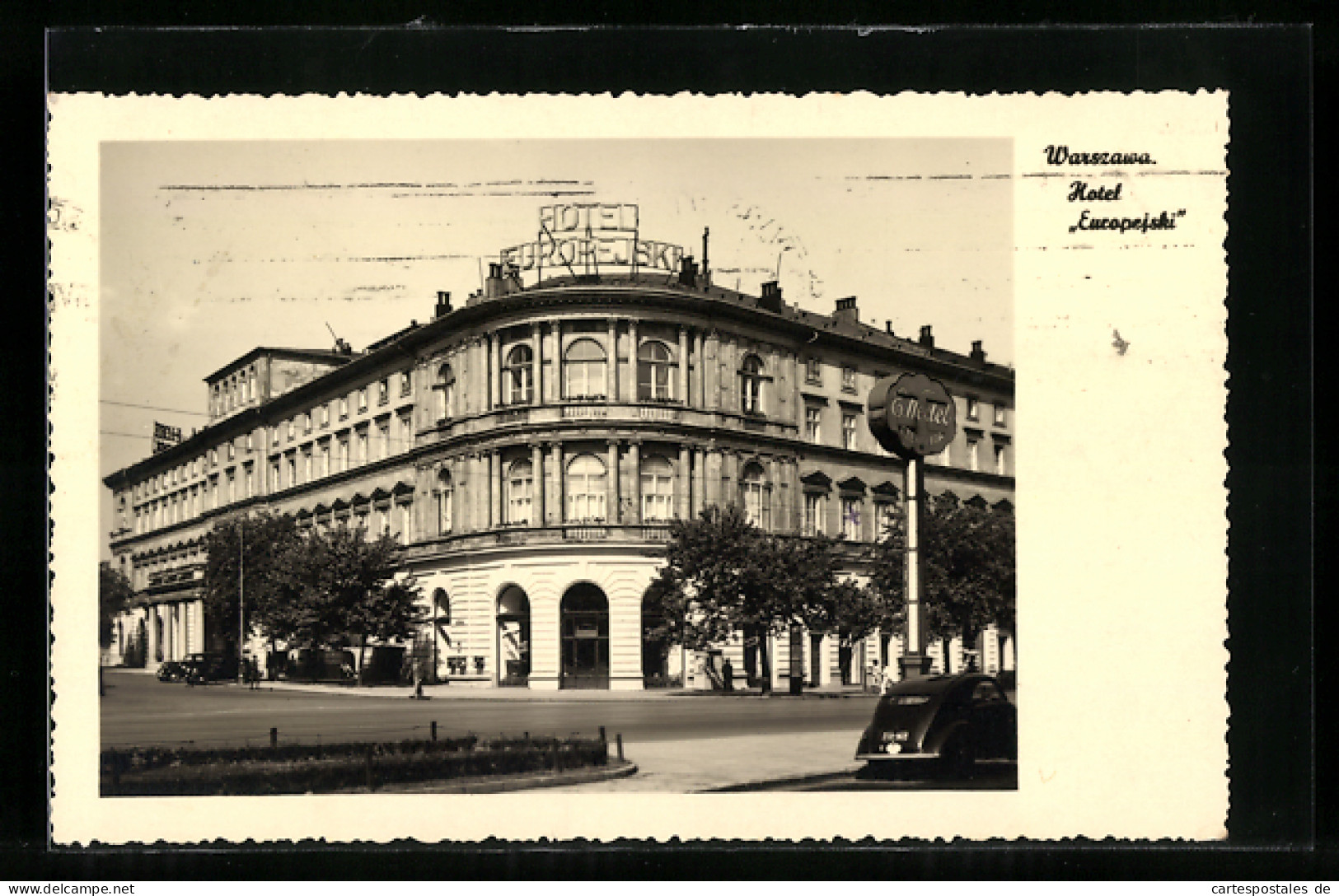 AK Warszawa, Hotel Europejski Mit Strasse  - Pologne