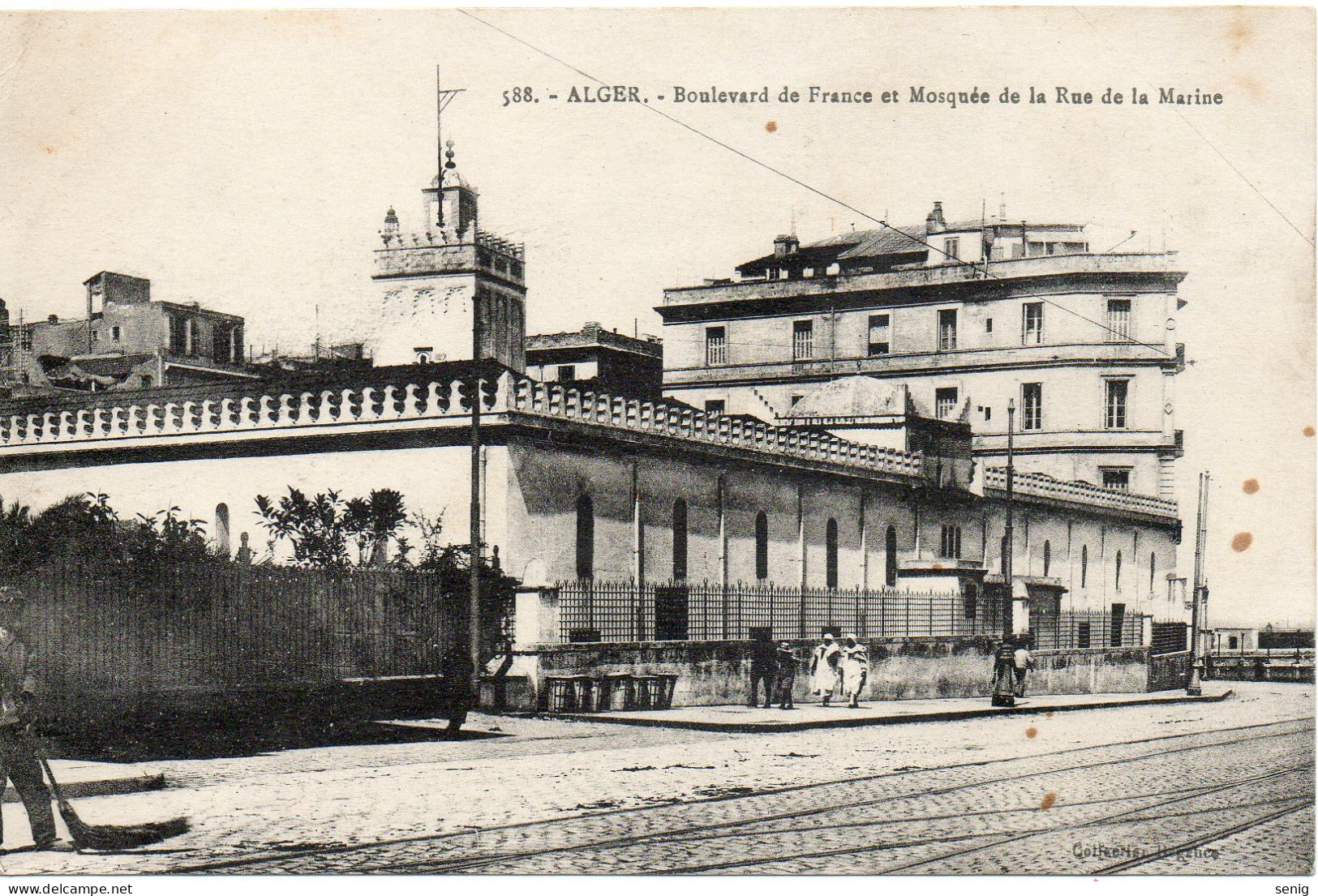 ALGERIE - ALGER - 588 - Boulevard De France Et Mosquée De La Rue De La Marine - Collection Régence (Leroux) - - Alger