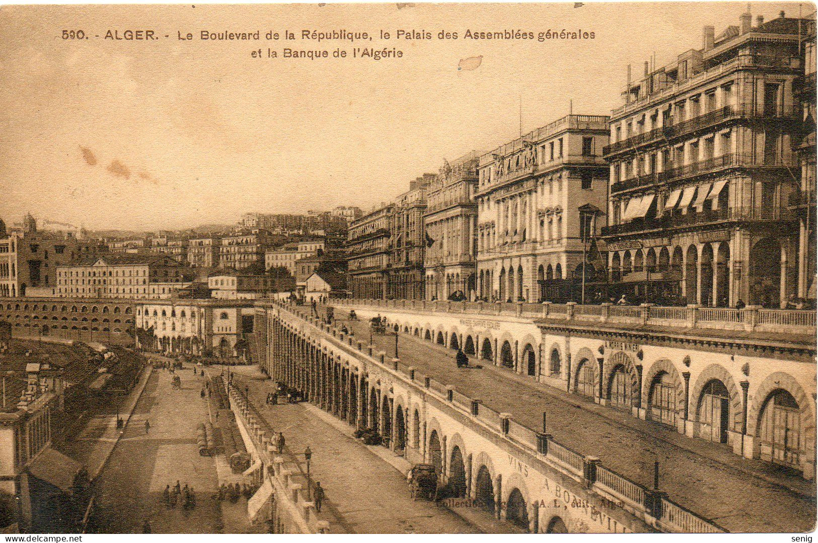 ALGERIE ALGER - 590 - Boulevard De La République Palais Des Assemblées Banque D'Algérie - Collection Régence (Leroux) - - Algiers