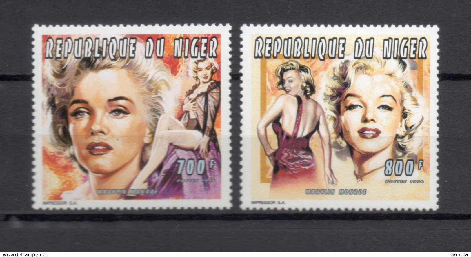NIGER  N° 871 + 872    NEUFS SANS CHARNIERE  COTE 8.00€     MARILYN MONROE - Niger (1960-...)