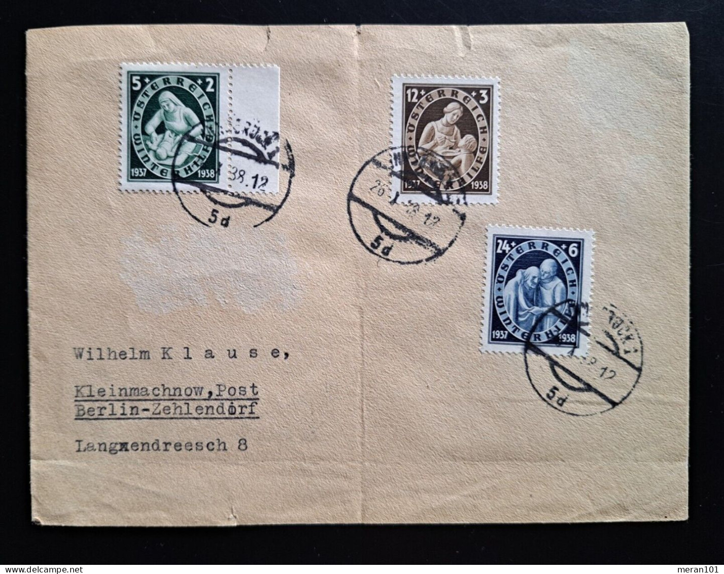 Brief Innsbruck 26.X.38 Nach Berlin Mi 542-44, Späte Ostmarkverwendung - Briefe U. Dokumente