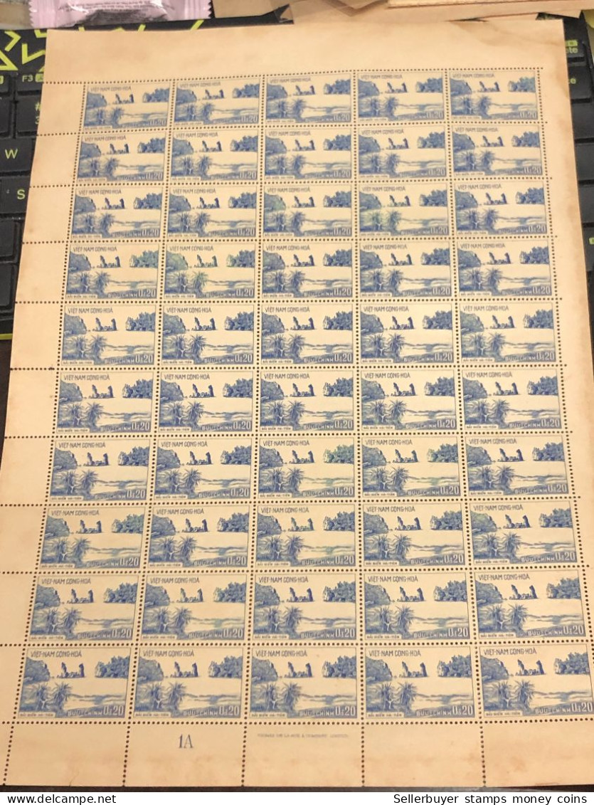 Vietnam South Sheet Stamps Before 1975(0$20 Plage Ha Tien 1964) 1 Pcs 50 Stamps Quality Good - Vietnam