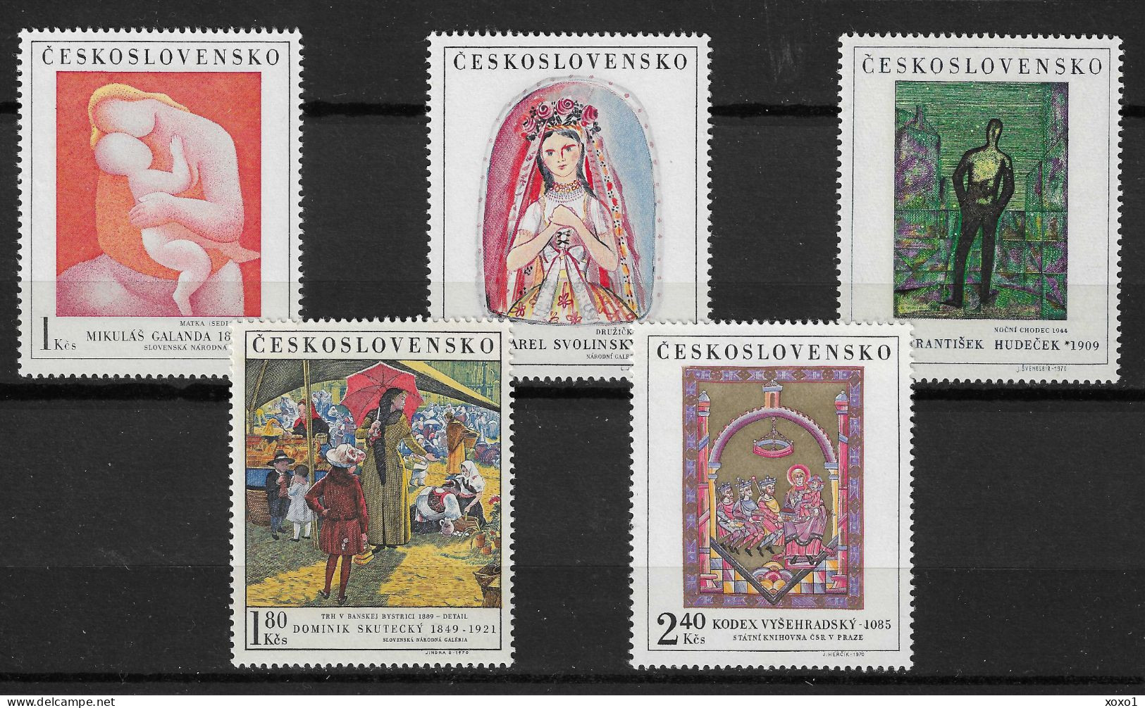 Czechoslovakia 1970 MiNr. 1965 - 1969 National Galleries (V)  Art, Painting 5v  MNH**  7.00 € - Unused Stamps
