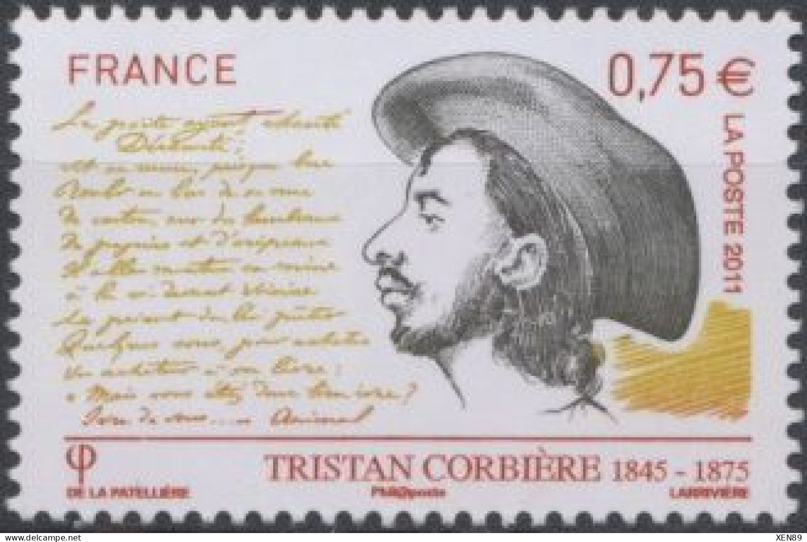 2011 - 4536 - Personnalité - Tristan Corbière (Edouard-Joachim Corbière), Poète - Neufs
