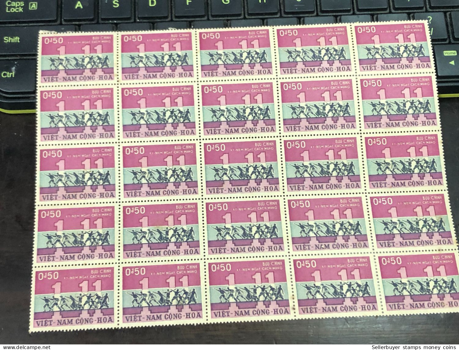 Vietnam South Sheet Stamps Before 1975(0$50 Revolution Cach Mang1964) 1 Pcs 25 Stamps Quality Good - Vietnam