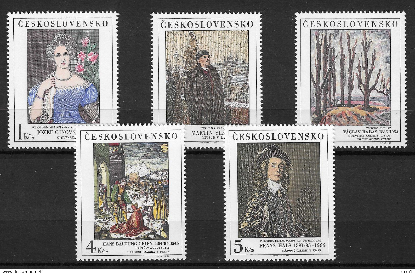 Czechoslovakia 1985 MiNr. 2841 - 2845 National Galleries (XVIII) Art, Painting, Frans Hals 5V  MNH**  6.50 € - Other & Unclassified