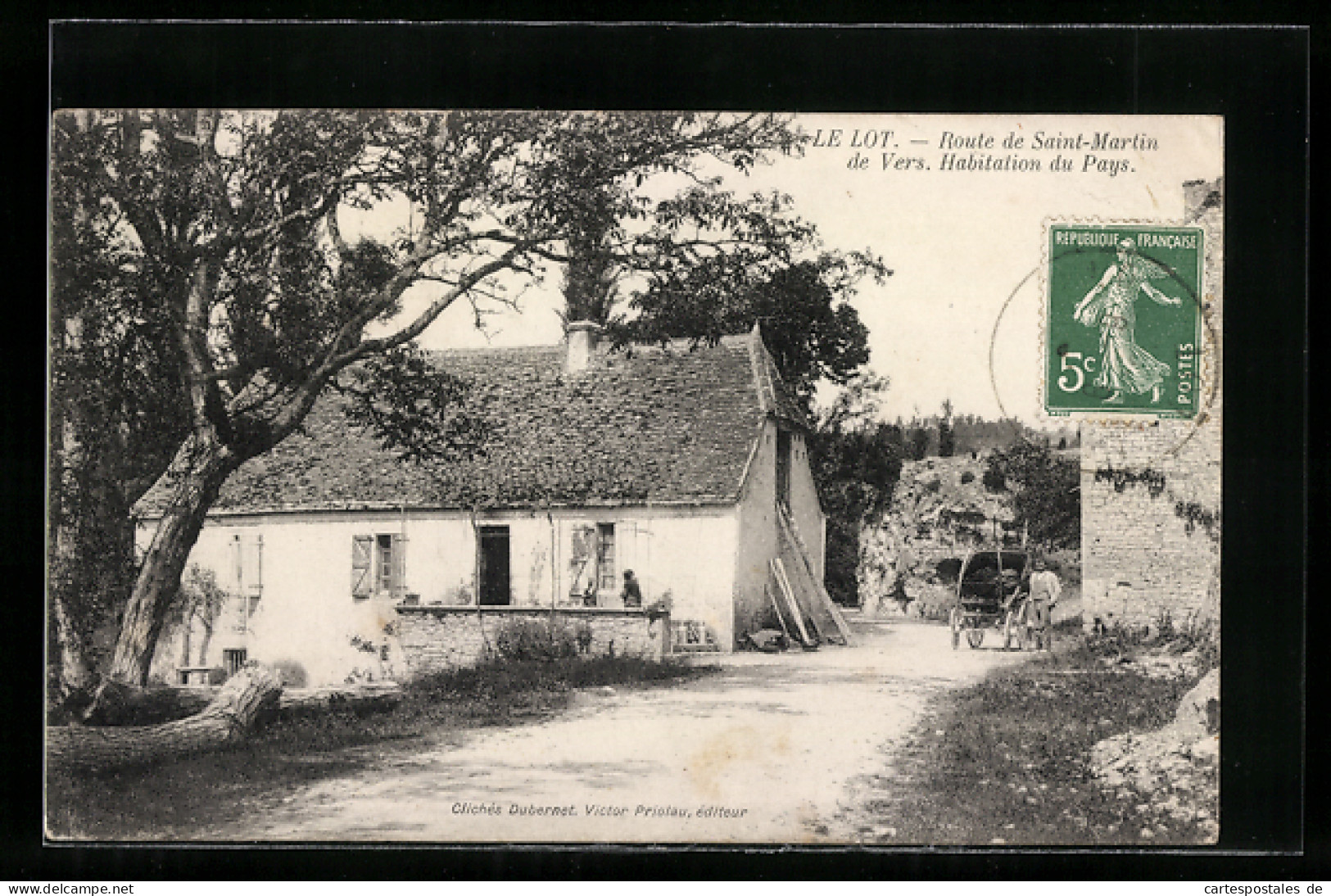 CPA Saint-Martin-de-Vers, Route, Habitation Du Pays  - Other & Unclassified