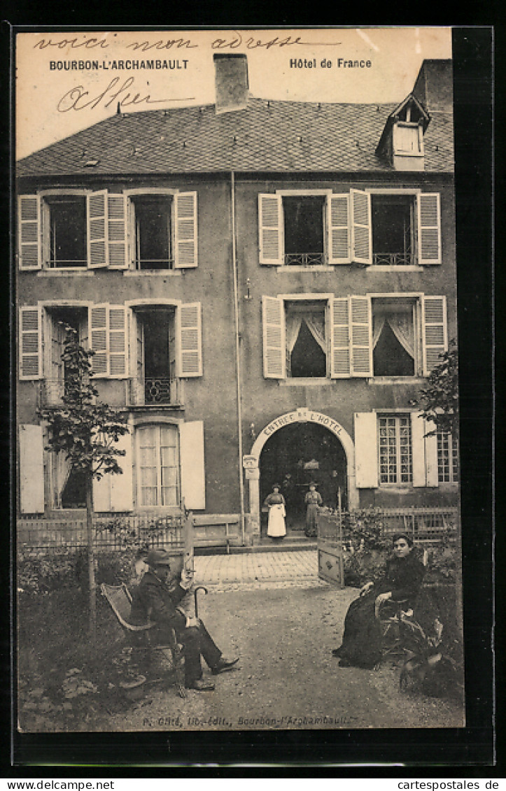 CPA Bourbon-l`Archambault, Hôtel De France  - Bourbon L'Archambault