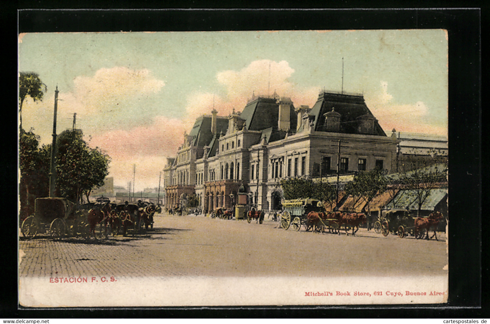 AK Buenos Aires, Estacion F. C. S., Bahnhof  - Argentina