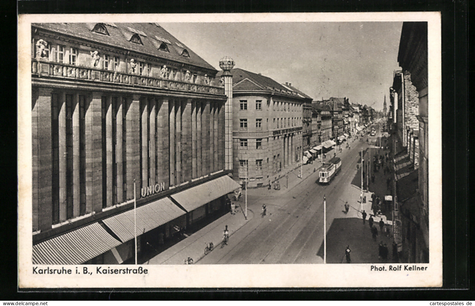 AK Karlsruhe, Strassenbahn In Der Kaiserstrasse  - Tramways