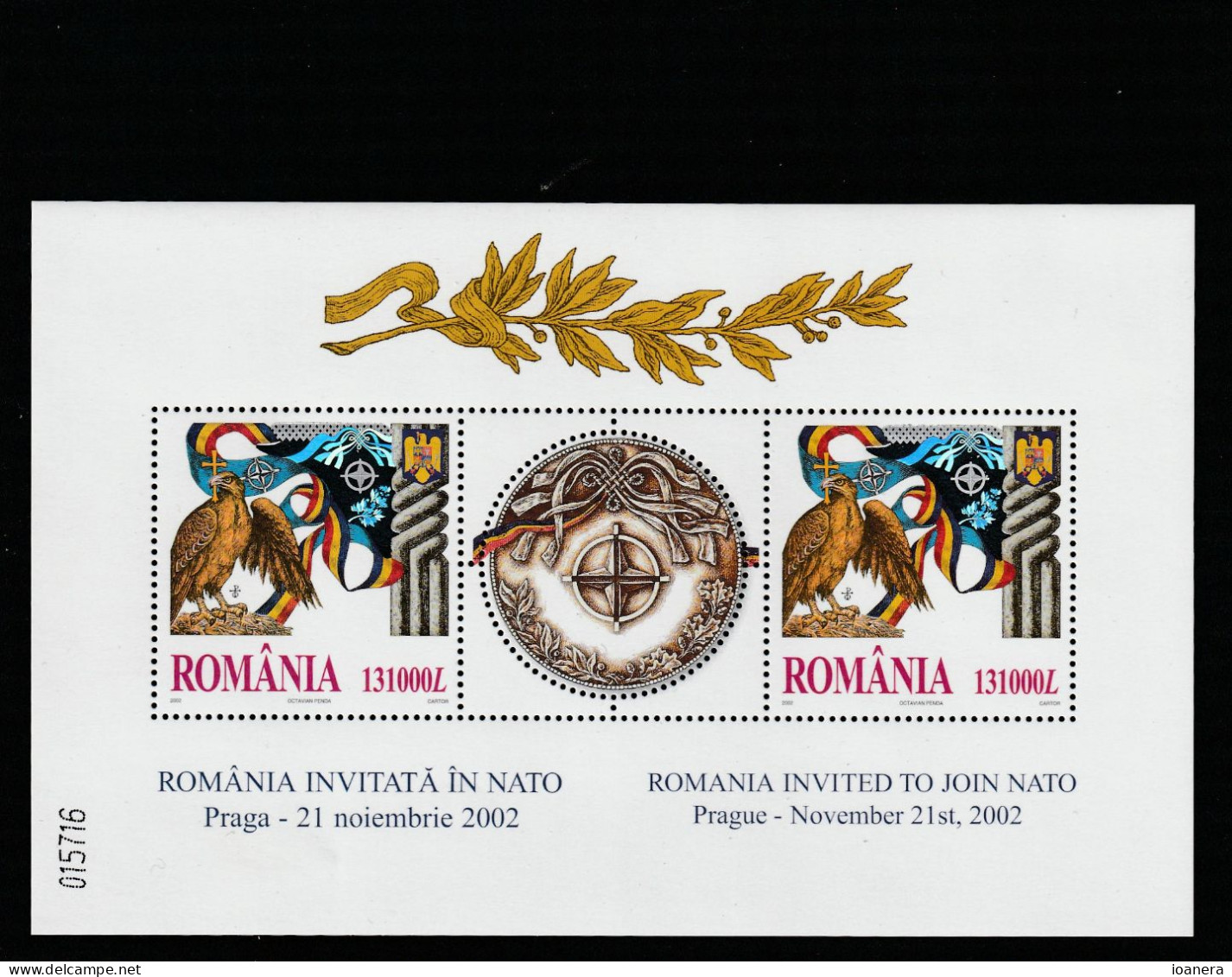 Romania 2002 - Romania Invited To Join NATO , Souvenir Sheet With Hologram ,  MNH ,Mi.Bl.325 - Unused Stamps