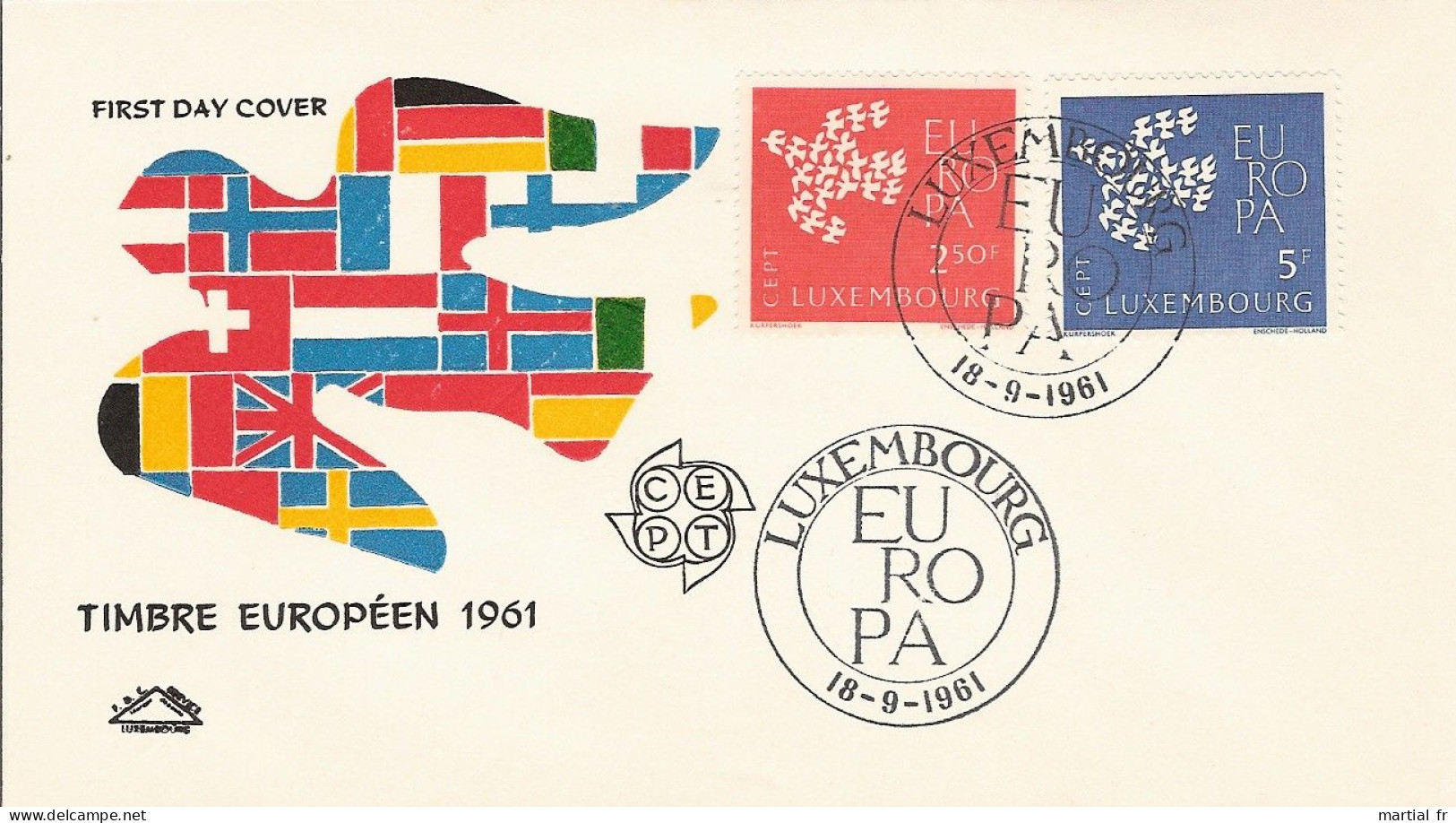 LUXEMBOURG EUROPA CEPT 1961 FDC ERSTTAG 1 ER JOUR FORSTA DAGEN - 1961