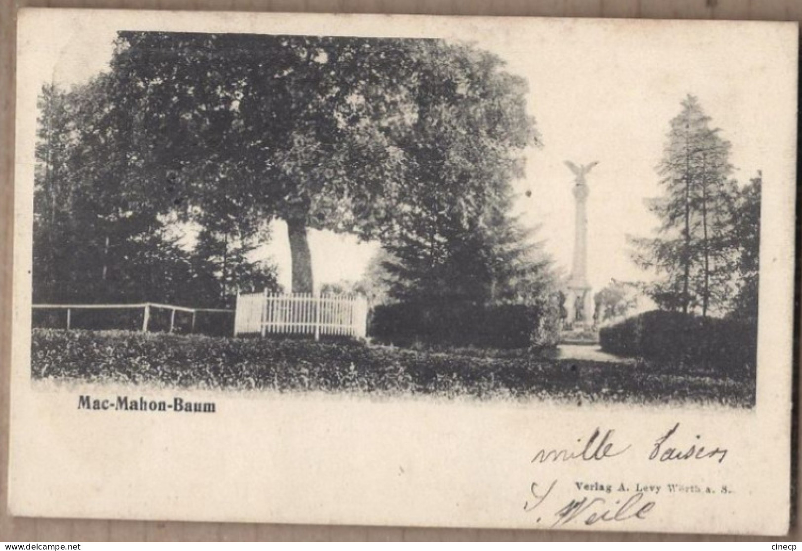 CPA 67 - WOERTH ? - Mac Mahon Baum - TB PLAN PARC EDIFICE Monument + ARBRE + Jolie Oblitération 1904 - Woerth