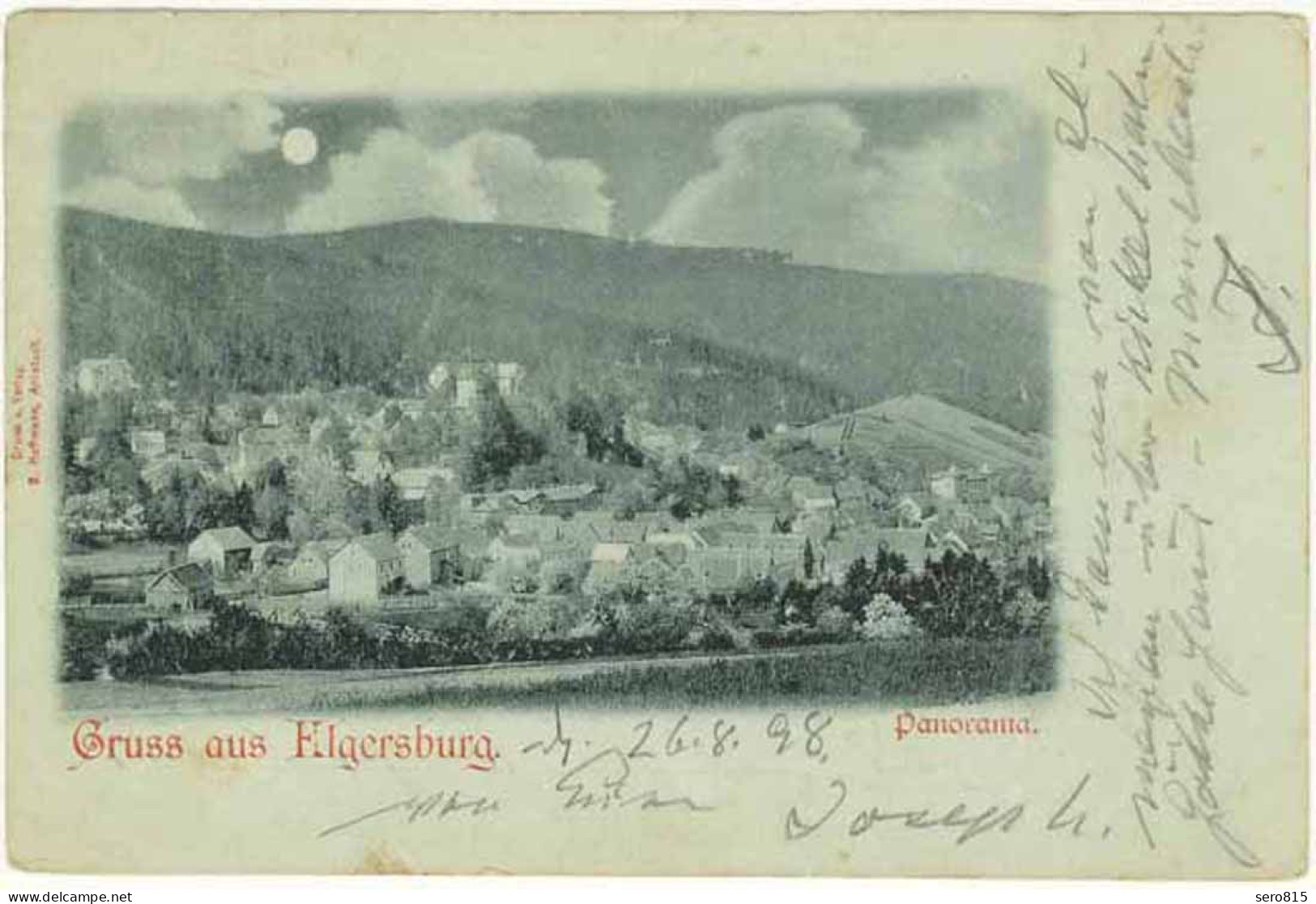 AK 1898 Thüringen Gruss Aus Elgersburg Panorama Nachtbild    (0942 - Autres & Non Classés