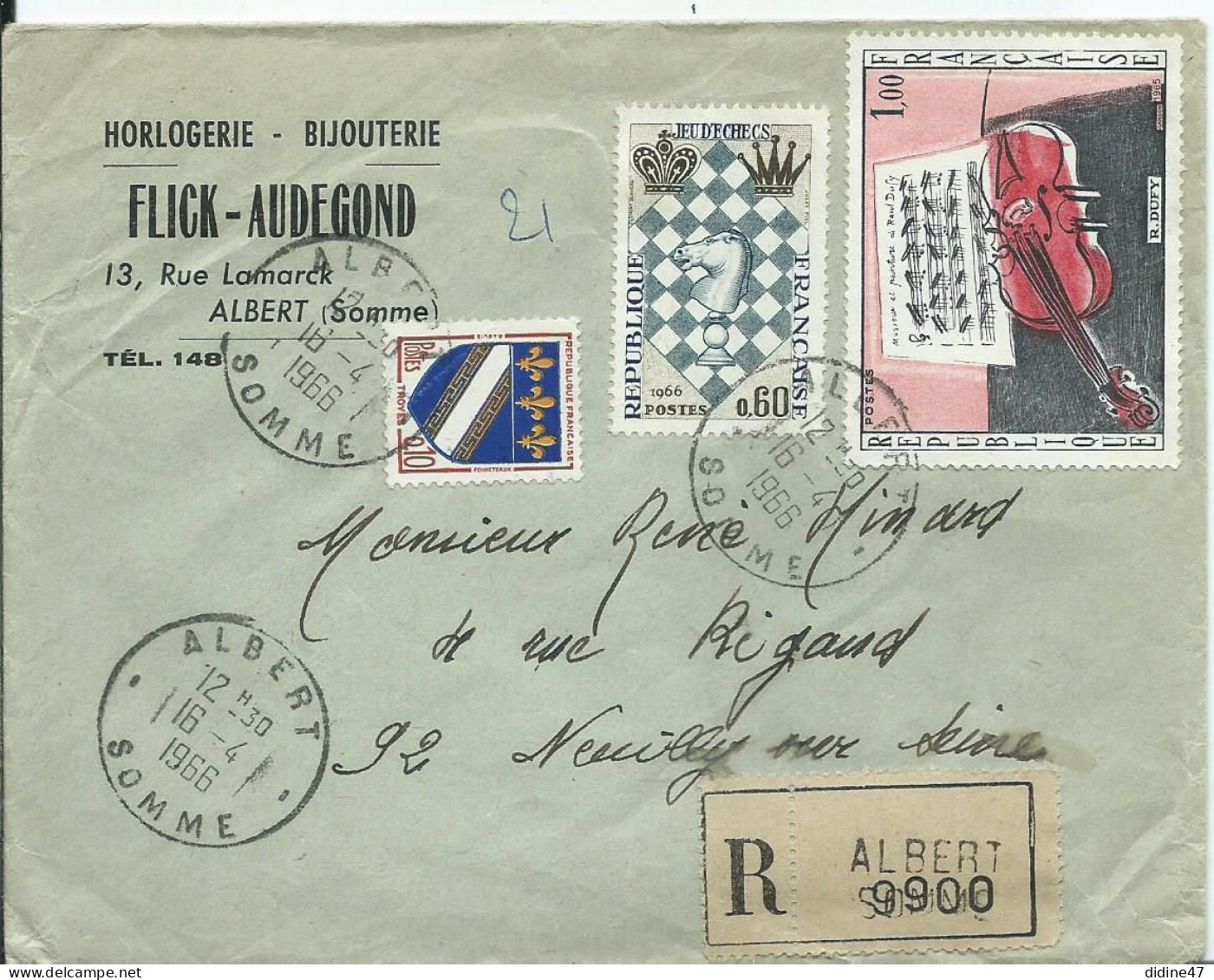 FRANCE - Lettre Avec En-tête " HORLOGERIE FLICK-AUDEGOND - ALBERT - 1961-....