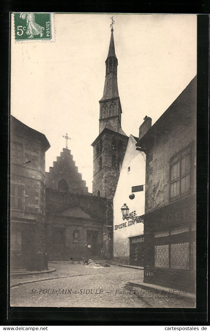 CPA St-Pourcain-s-Sioule, Entrée Principale De L`Eglise  - Autres & Non Classés