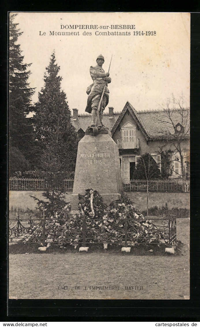 CPA Dompierre-sur-Besbre, Le Monument Des Combattants 1914-1918  - Autres & Non Classés