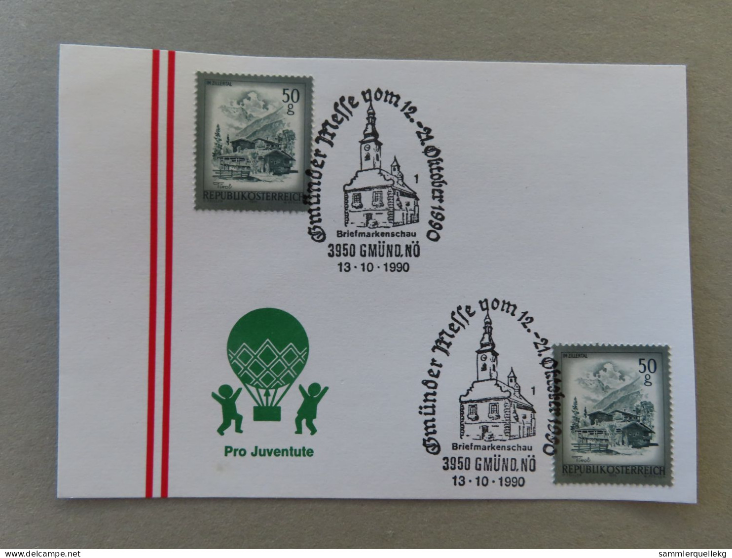 Österreich Pro Juventute - Mit Sonderstempel 13. 10. 1990 Gmünd NÖ, Gmünder Messe 1990 (Nr.1765) - Other & Unclassified