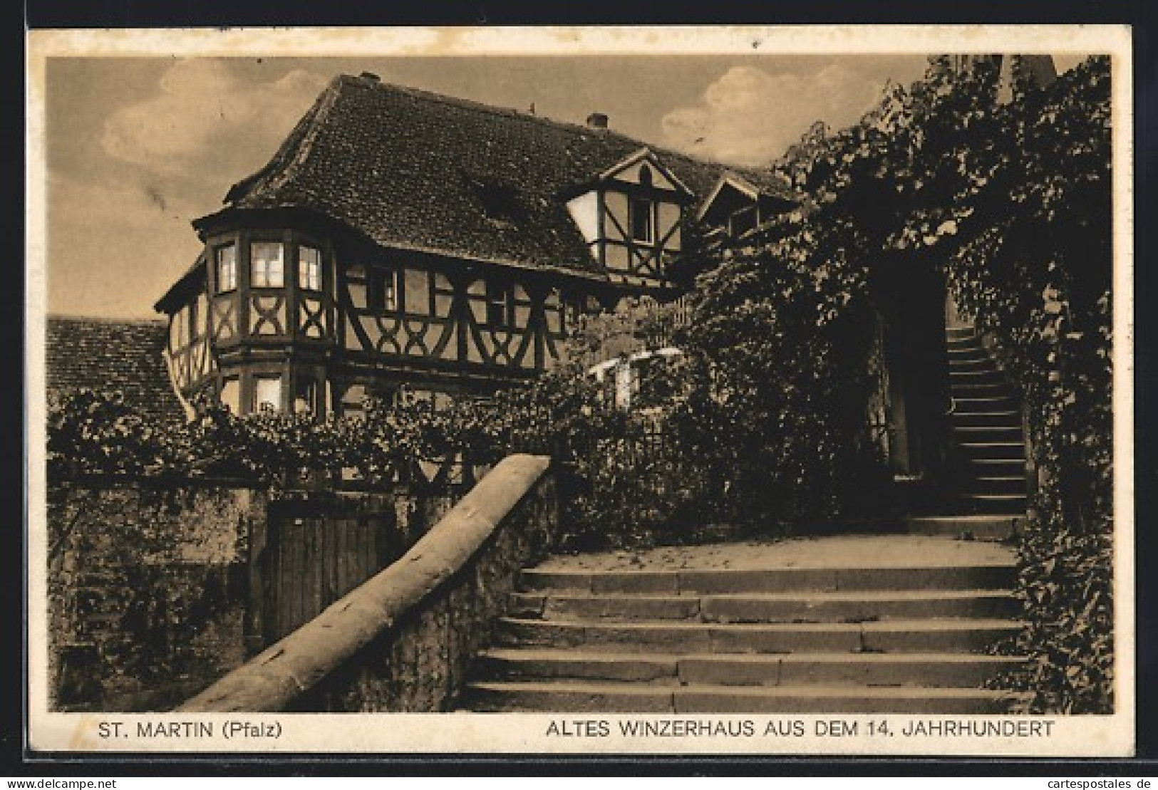 AK St. Martin /Pfalz, Altes Winzerhaus Aus Dem 14. Jahrhundert  - Autres & Non Classés