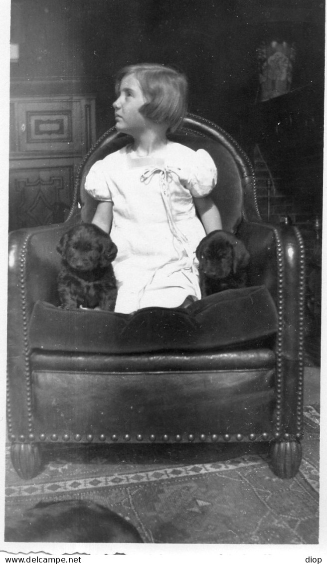 Photo Vintage Paris Snap Shop - Enfant  Child Chiots Puppies - Sonstige & Ohne Zuordnung