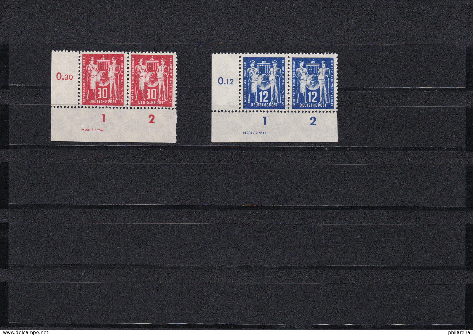 DDR: MiNr. 243 - 244, Druckvermerk, **, 243 IV, Eckrand - Neufs