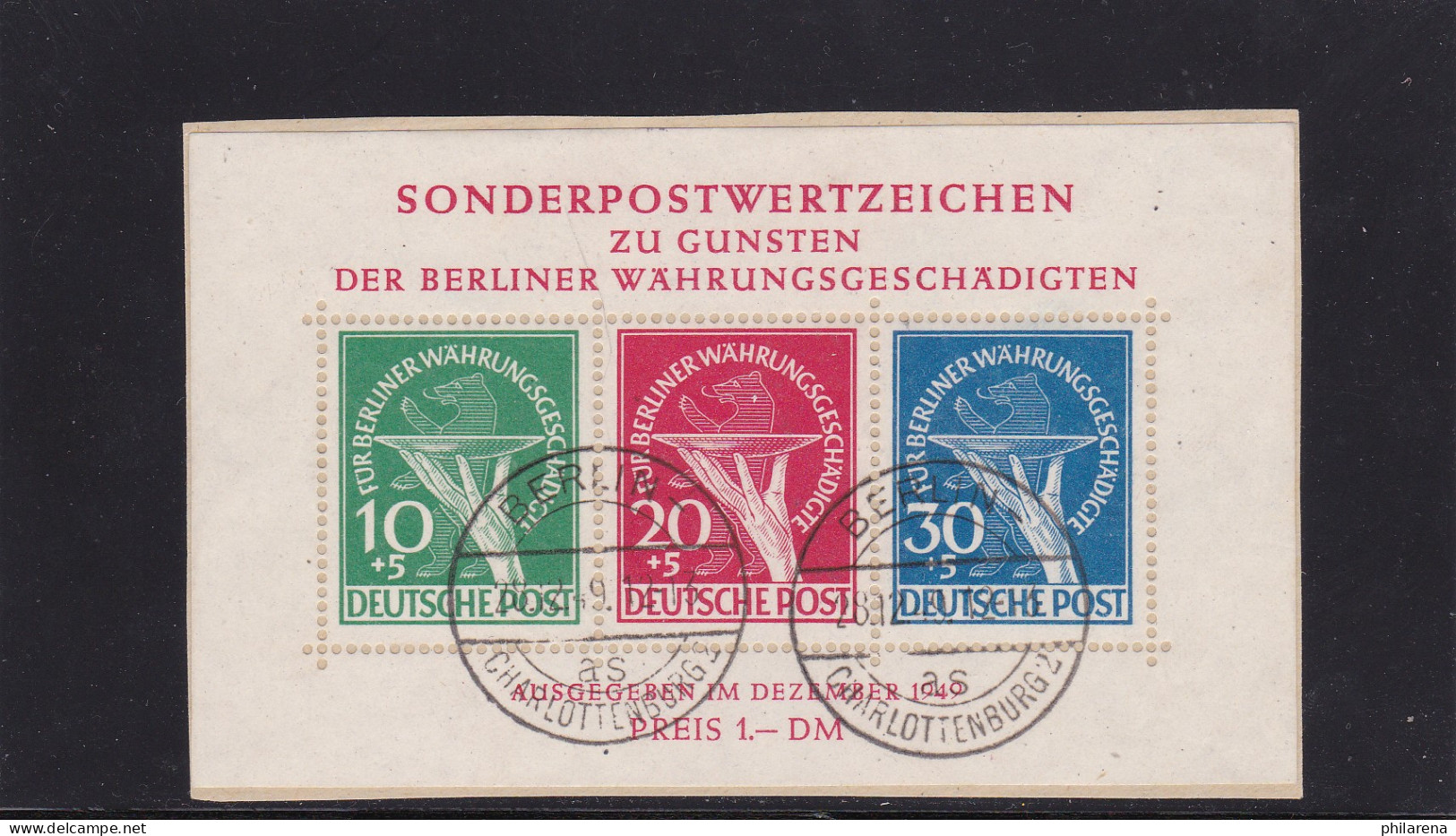 Berlin: Block Nr. 1, Gestempelt Mit BPP Foto Attest - Used Stamps