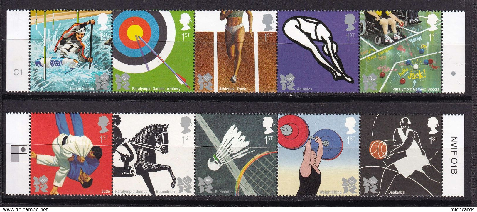 194 GRANDE BRETAGNE 2009 - Y&T 3199/208 - Sport JO 2012 Londres - Neuf ** (MNH) Sans Charniere - Neufs