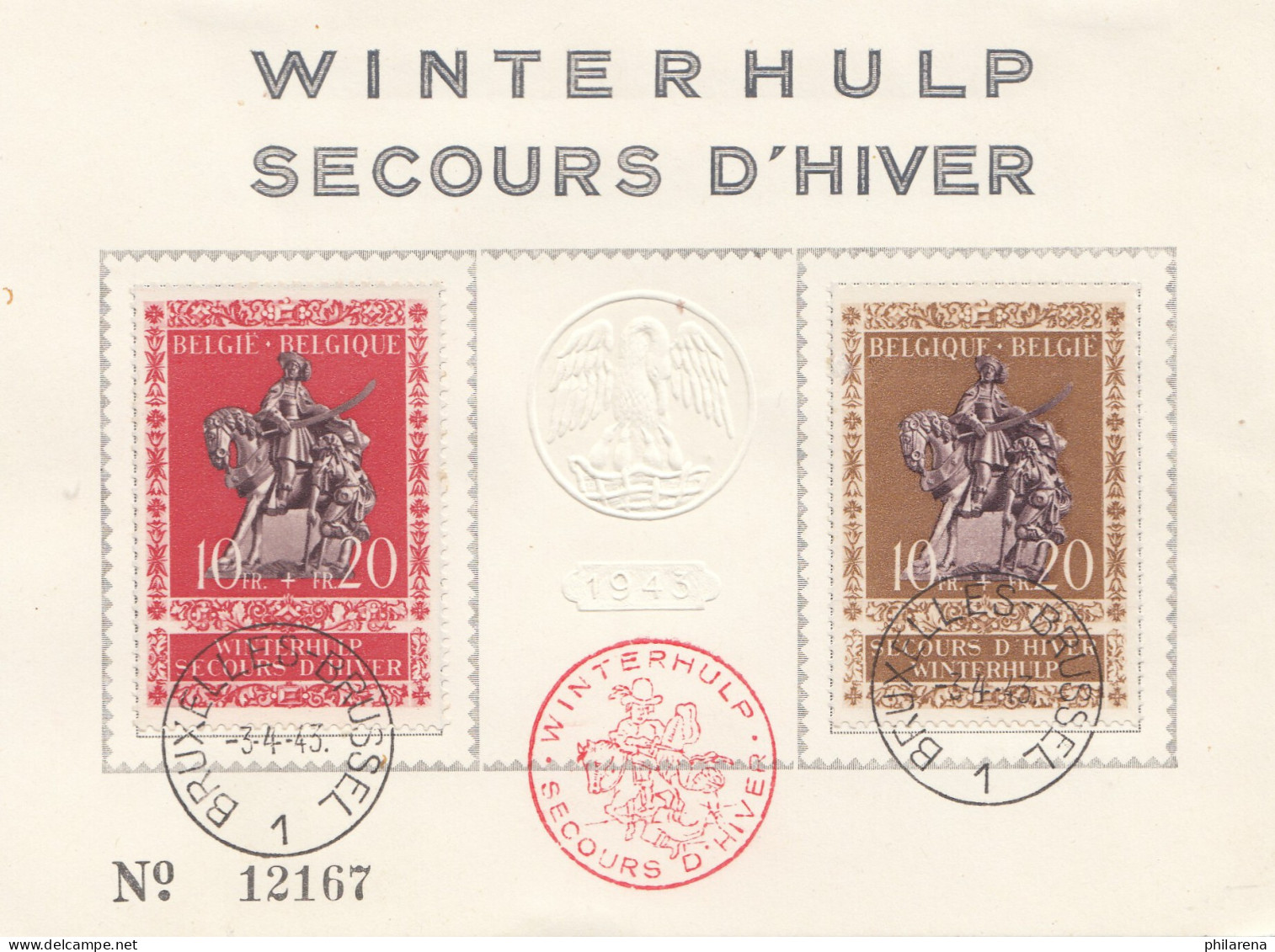 Belgien: 1943: Winterhulp Bruxelles - Sonstige & Ohne Zuordnung