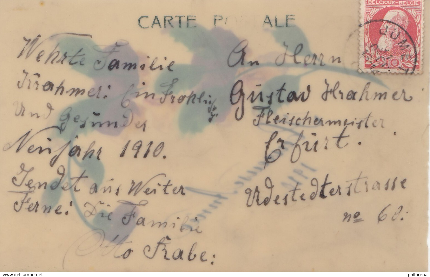 Belgien: 1910: To Germany - Special Card - Autres & Non Classés