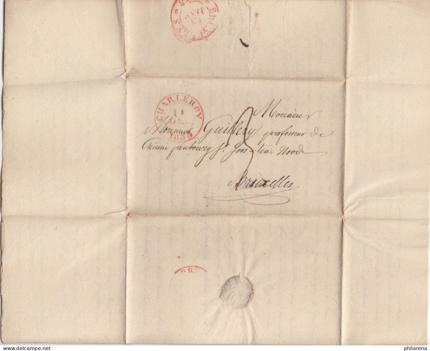 Belgien: 1835: Charleroy To Bruxelles - Other & Unclassified