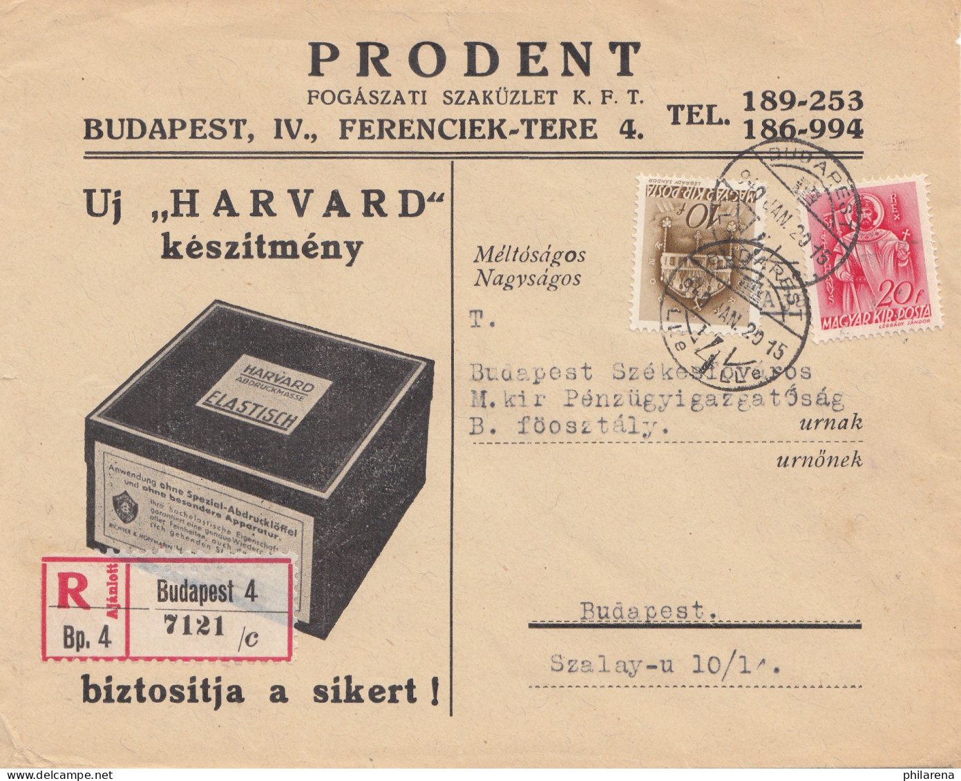 Ungarn: 1940: Budapest Als Einschreiben - Other & Unclassified