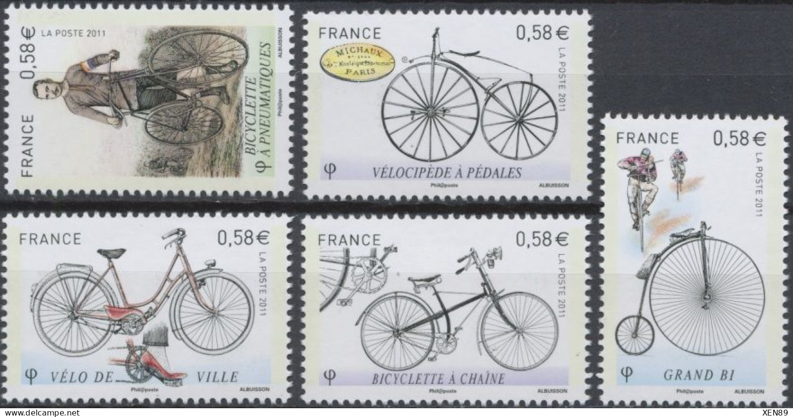 2011 - 4555 - 4557 à 4560 - Le Vélocipède Des Origines à Nos Jours - Bicyclette à Pneumatiques - Vélocipède à Pédales... - Ungebraucht